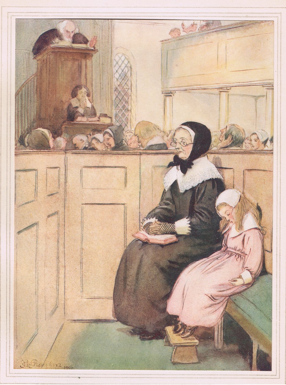 İyi bir sosyal rütbeye sahip dindar bir dul by Hugh Thomson