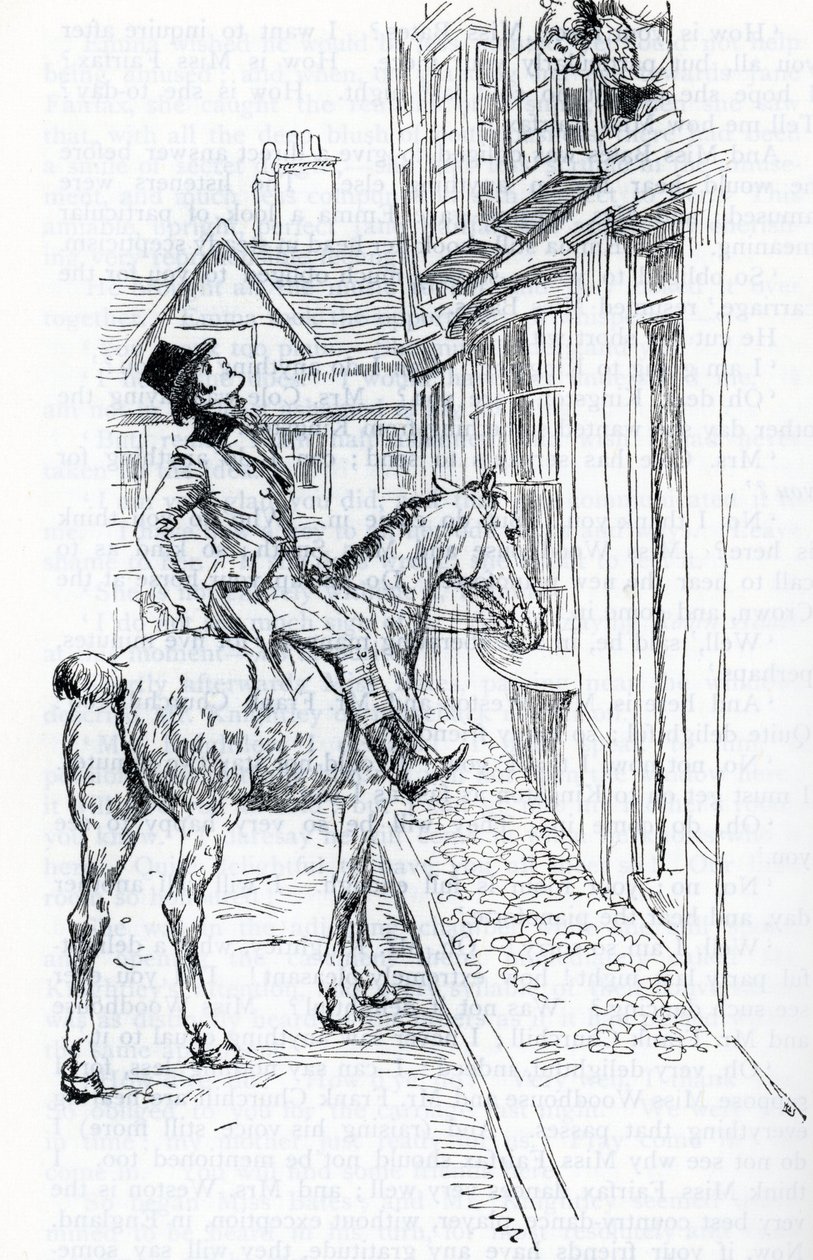 Jane Austen'ın "Emma" çizimi (illüstrasyon) by Hugh Thomson