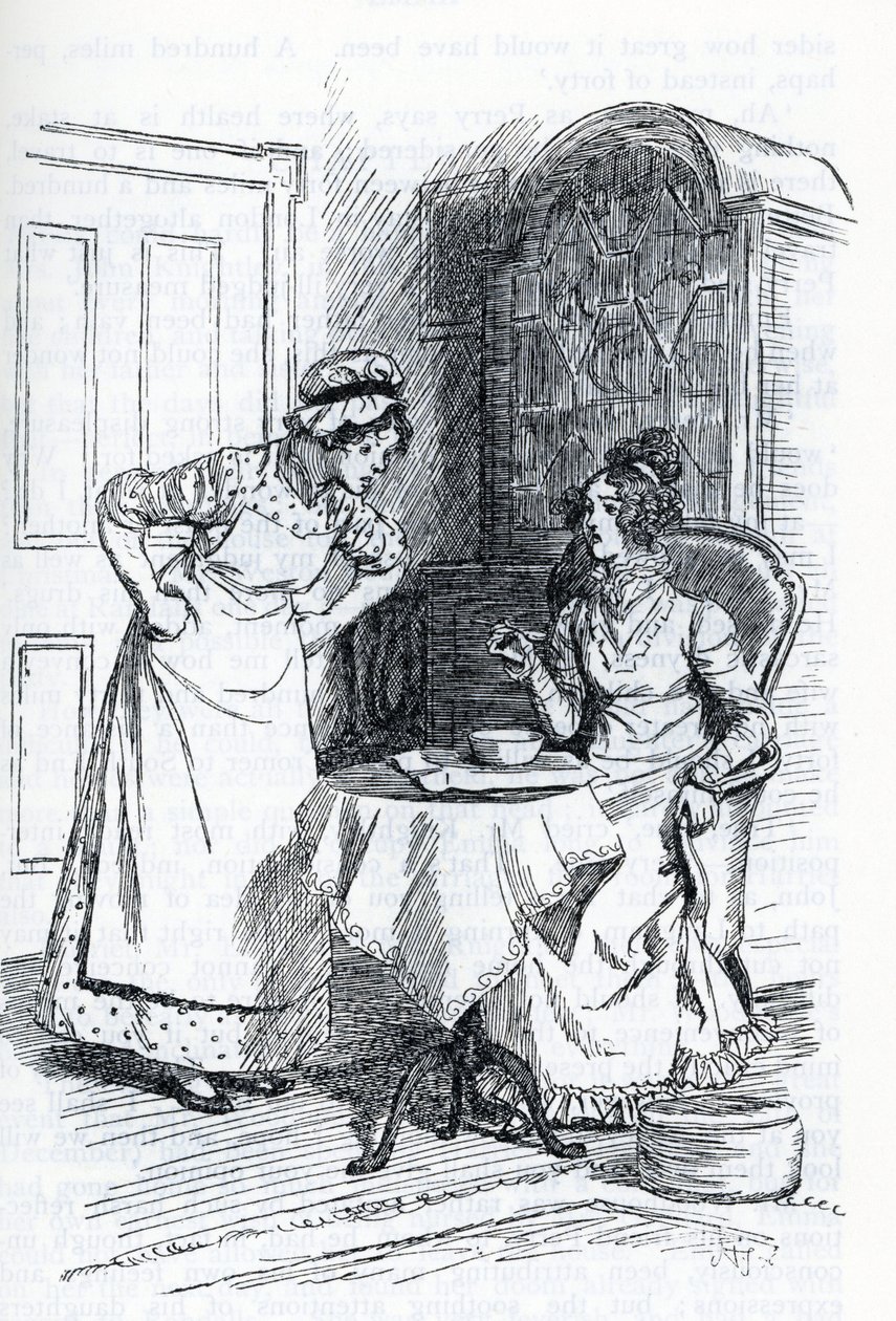 Jane Austen'ın "Emma" çizimi (illüstrasyon) by Hugh Thomson