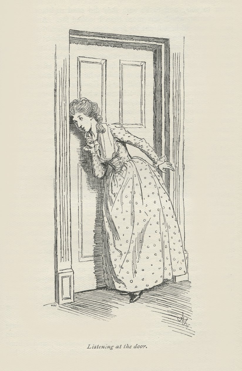 Kapıyı dinlemek, 1896 by Hugh Thomson