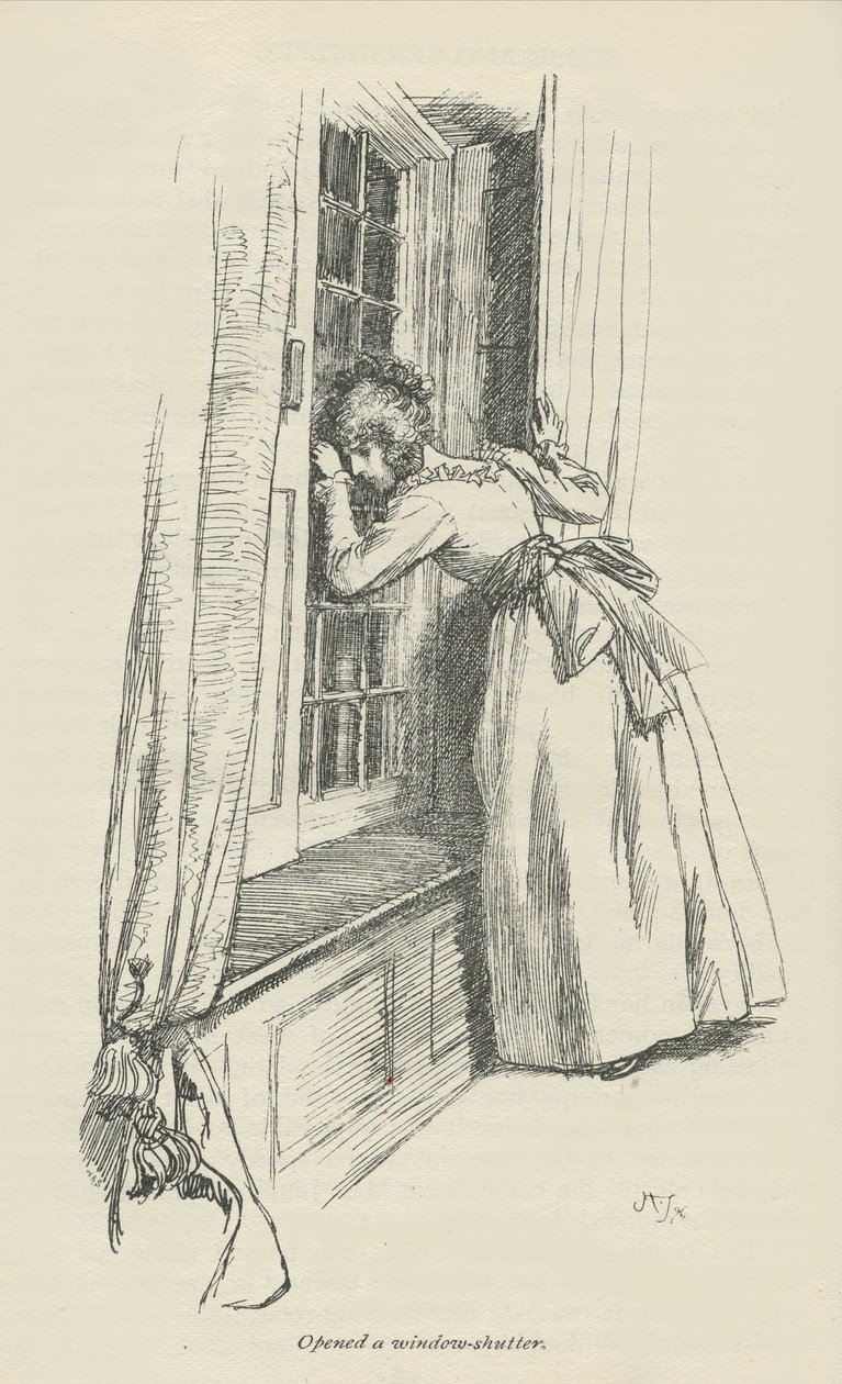 Bir pencere panjuru açtı, 1896 by Hugh Thomson