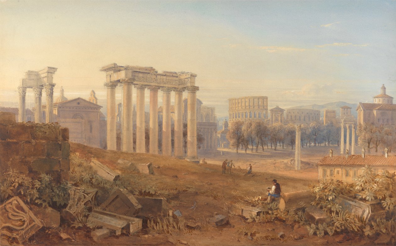 Roma'daki Forum'un görünümü by Hugh William Grecian Williams