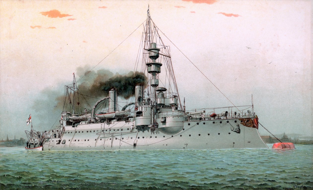 S.M. Kıyı zırhlı gemisi Aegir by Hugo Graf