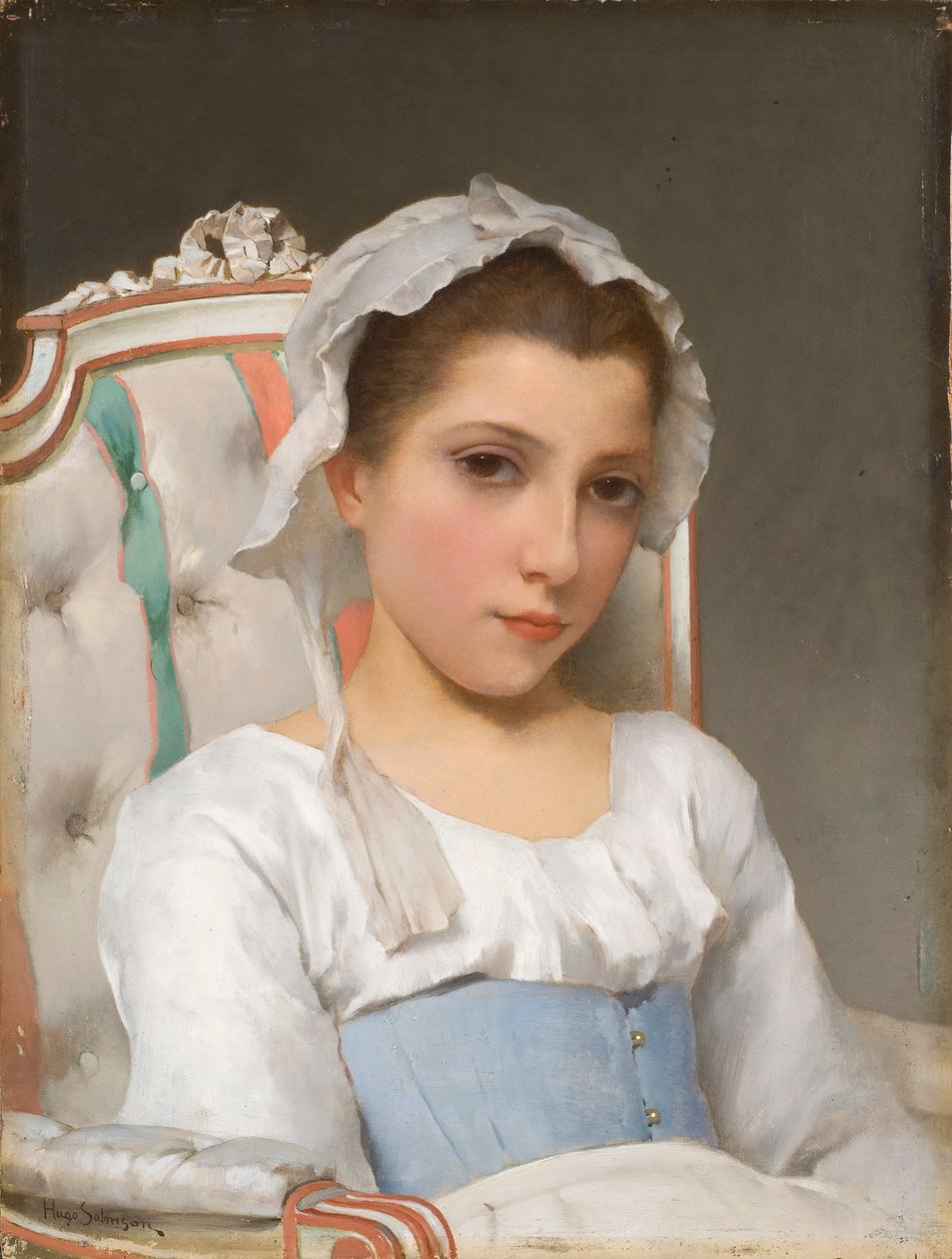 genç bir kızın portresi by Hugo Salmson