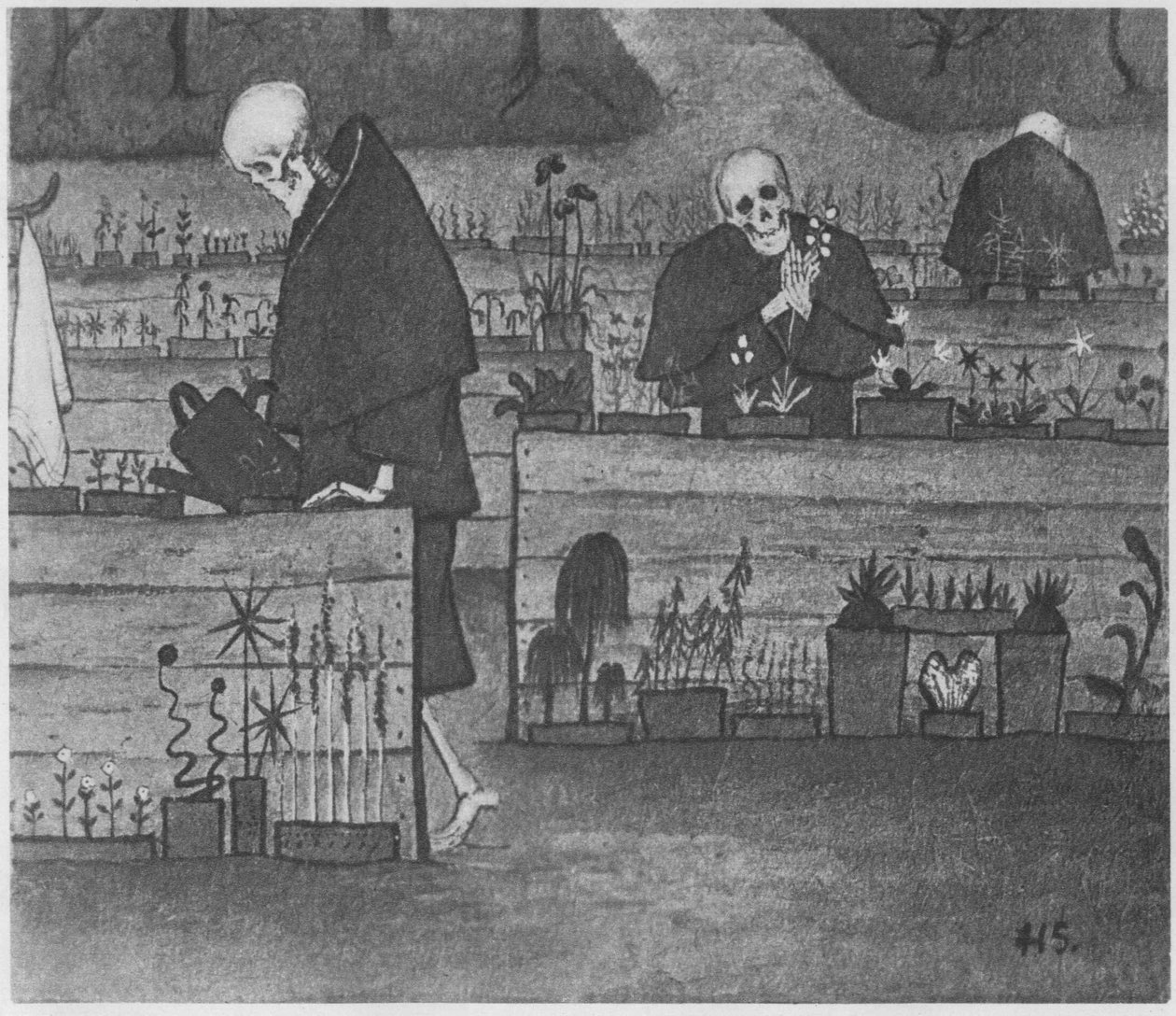 Ölüm bahçesi. Kaynaklara göre açıklama by Hugo Simberg
