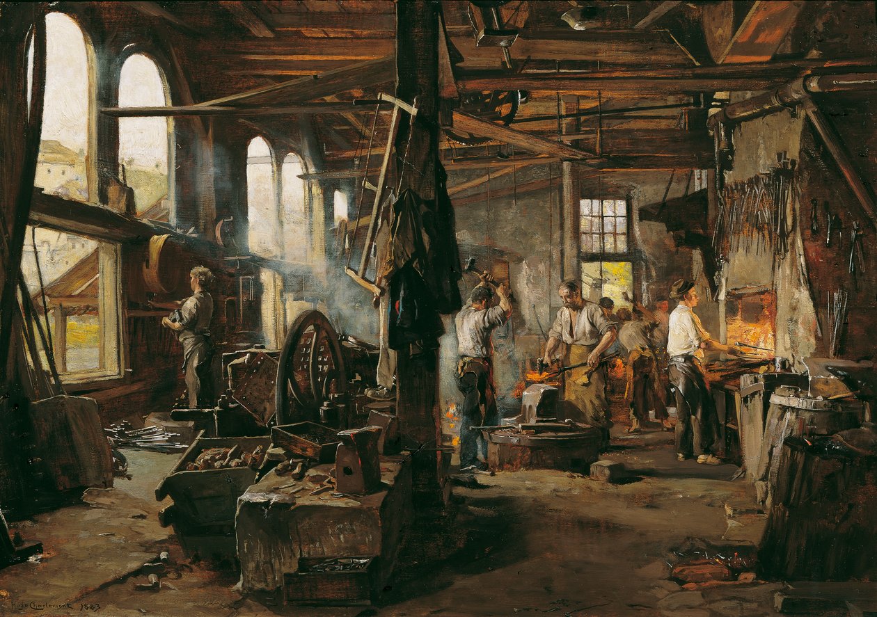 Bir çekiçli değirmenin içi by Hugo Charlemont