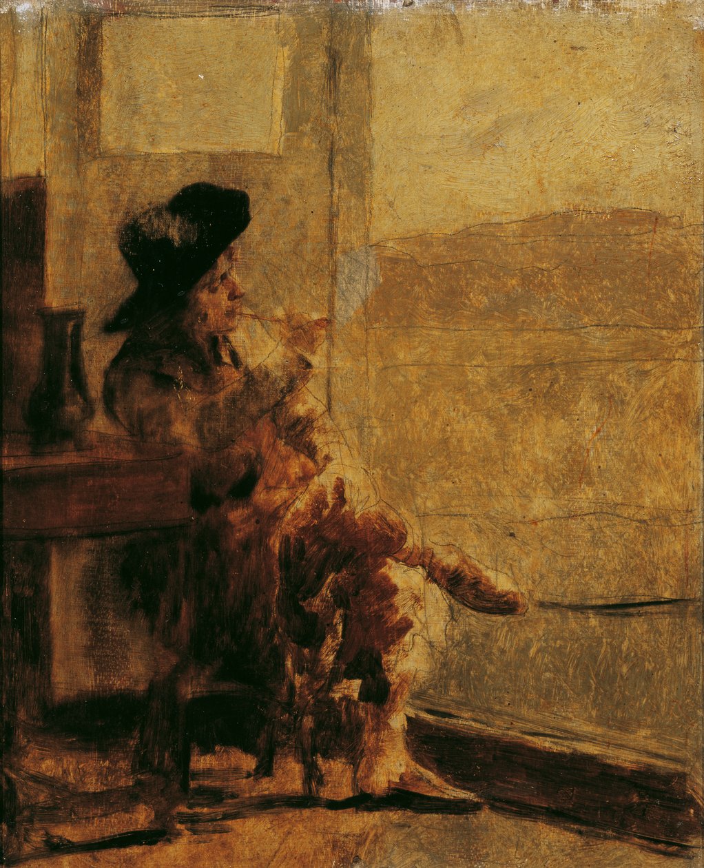 Oturan sigara içen by Hugo Charlemont