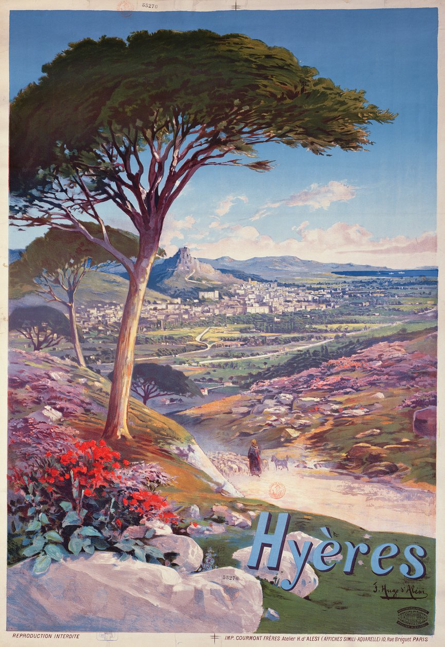 Poster reklam Hyeres, Provence by Hugo d