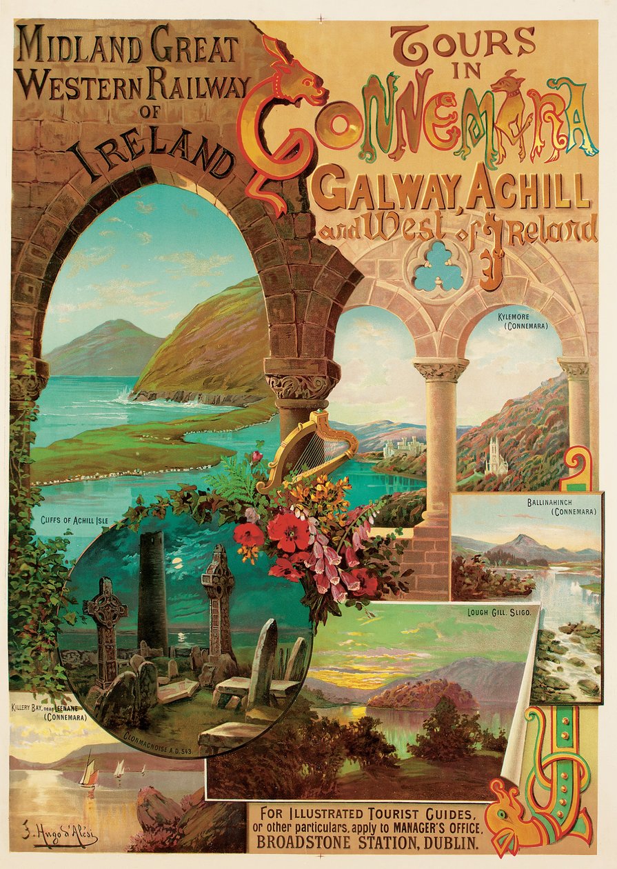 Connemara, Midland Great Western Railway of Ireland sınırlarındaki Turlar by Hugo d Alesi