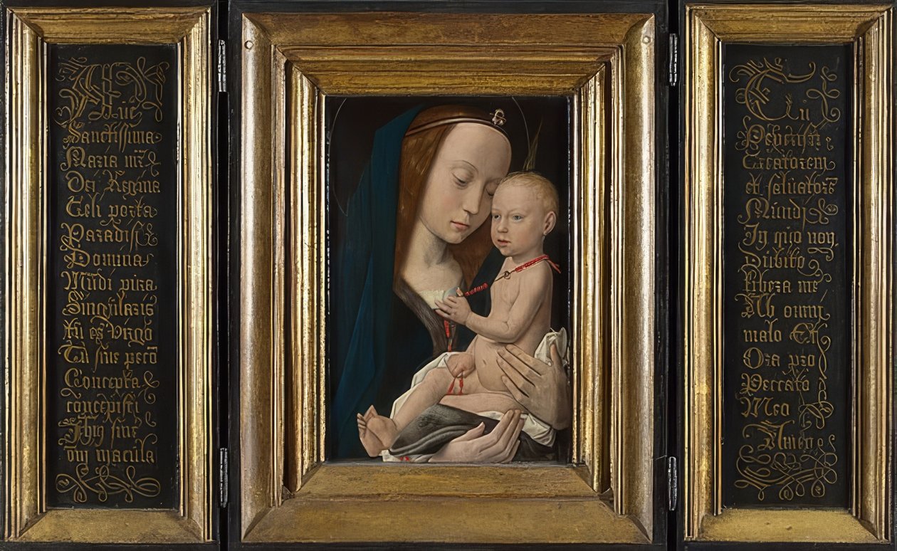 Çocukla Madonna. 1485 civarında by Hugo van der Goes