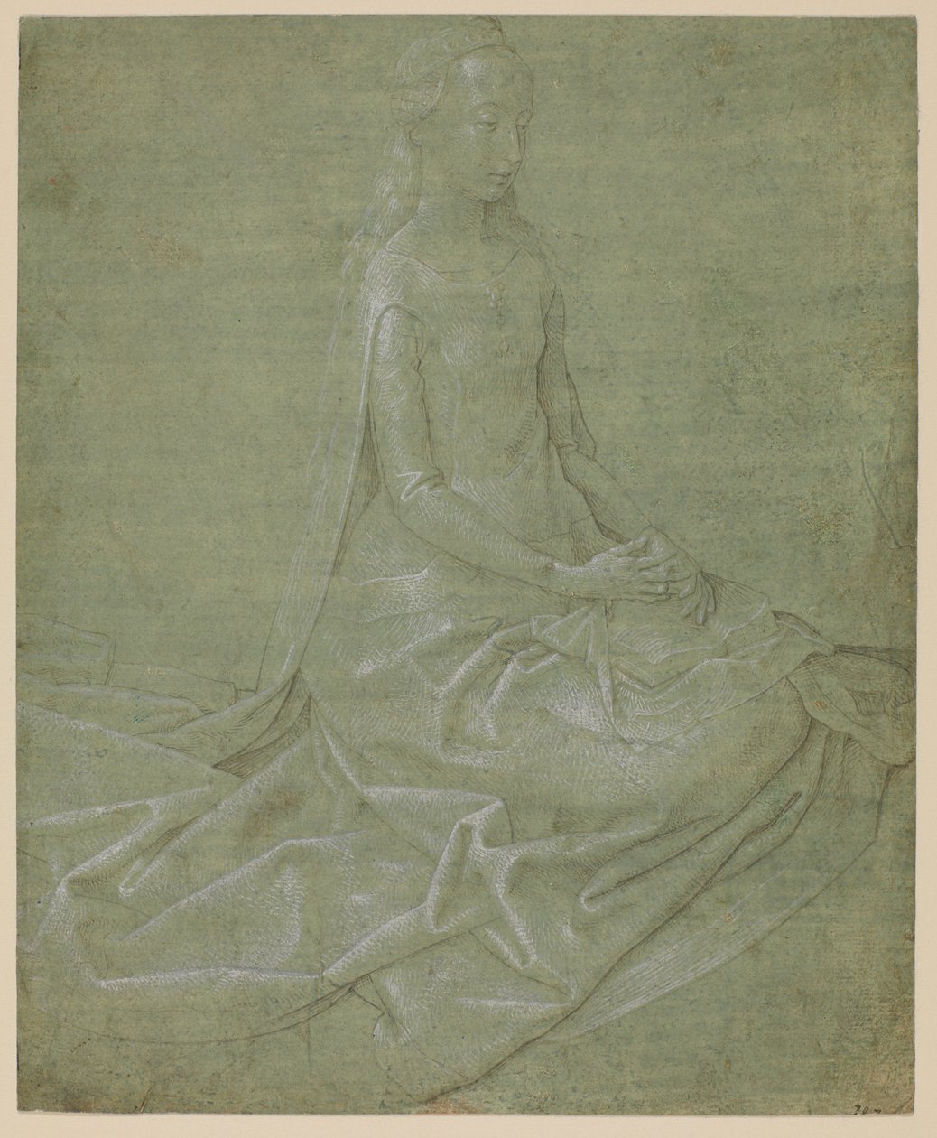 Oturan kadın aziz, 1475 - 1485 dolaylarında by Hugo van der Goes