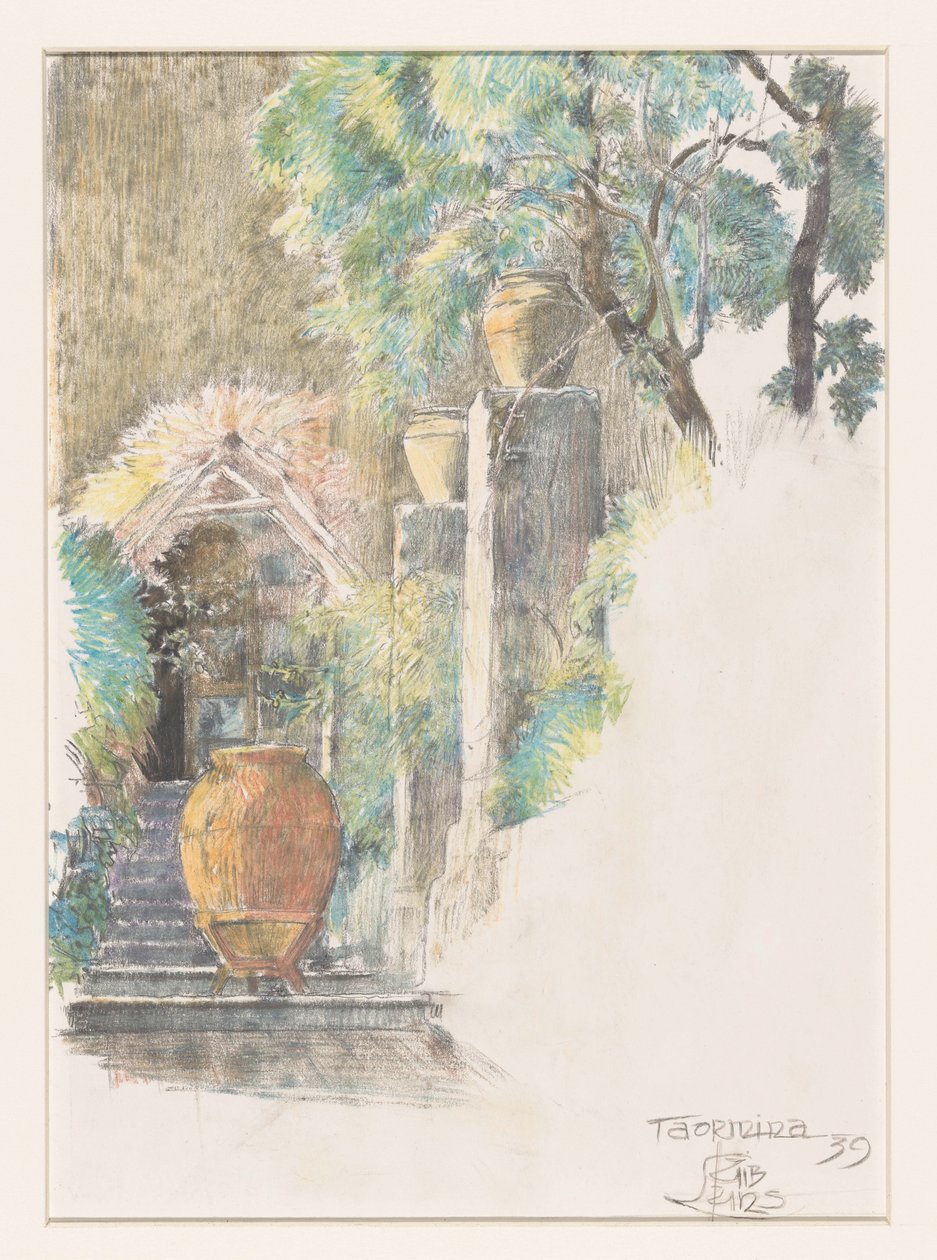 Taormina'da bahçedeki merdivenler by Huib Luns (signed by artist)