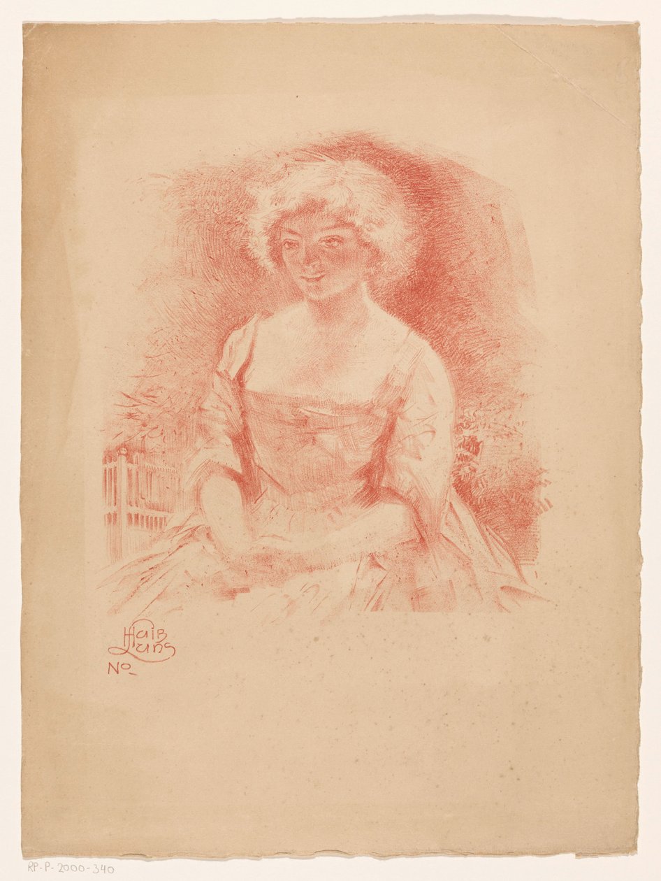 oturan kız by Huib Luns
