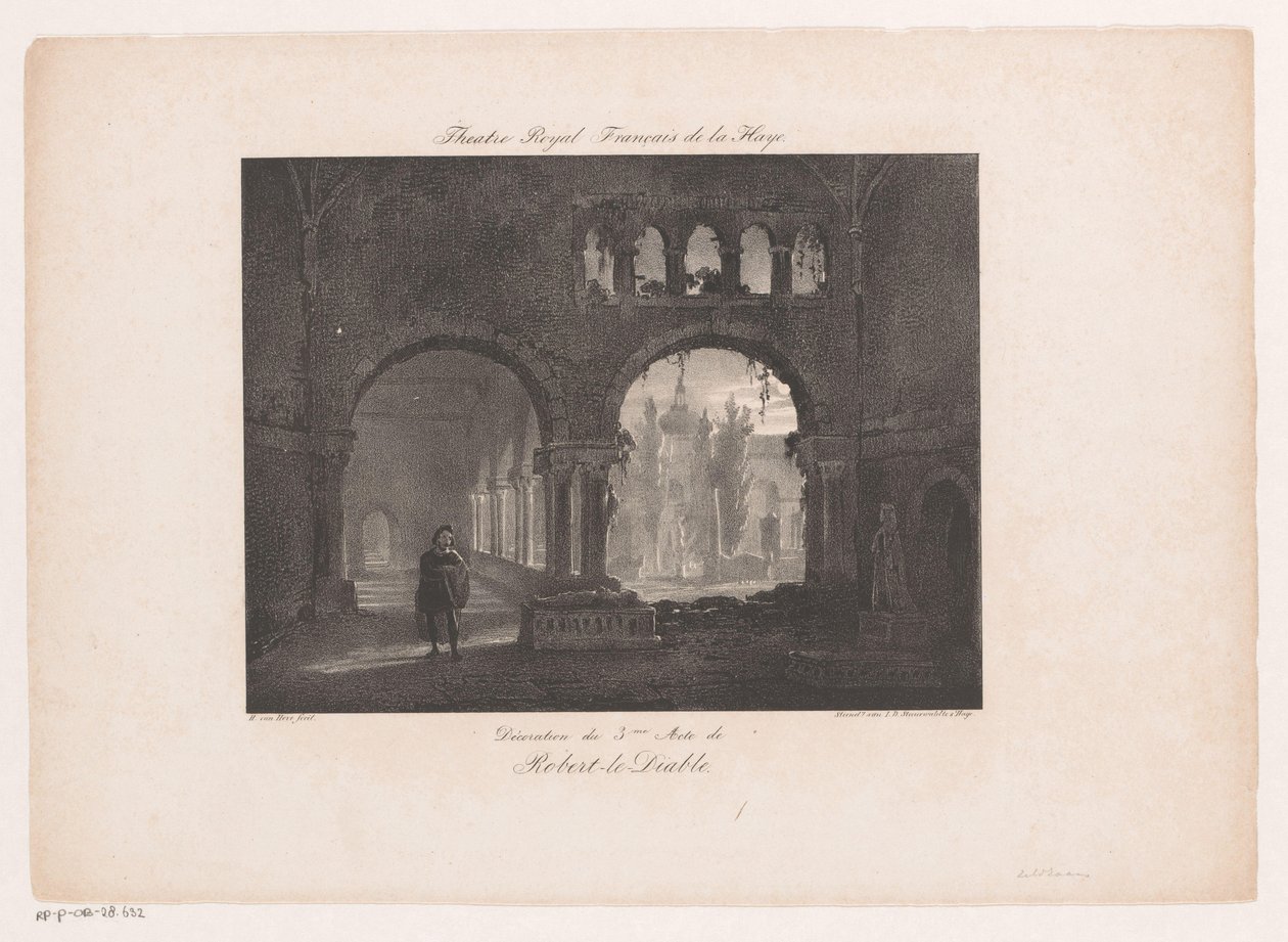 Robert le diable operası için set parçası Theatre Royal Francais de la Haye (nesnedeki başlık) by Huib van Hove Bz