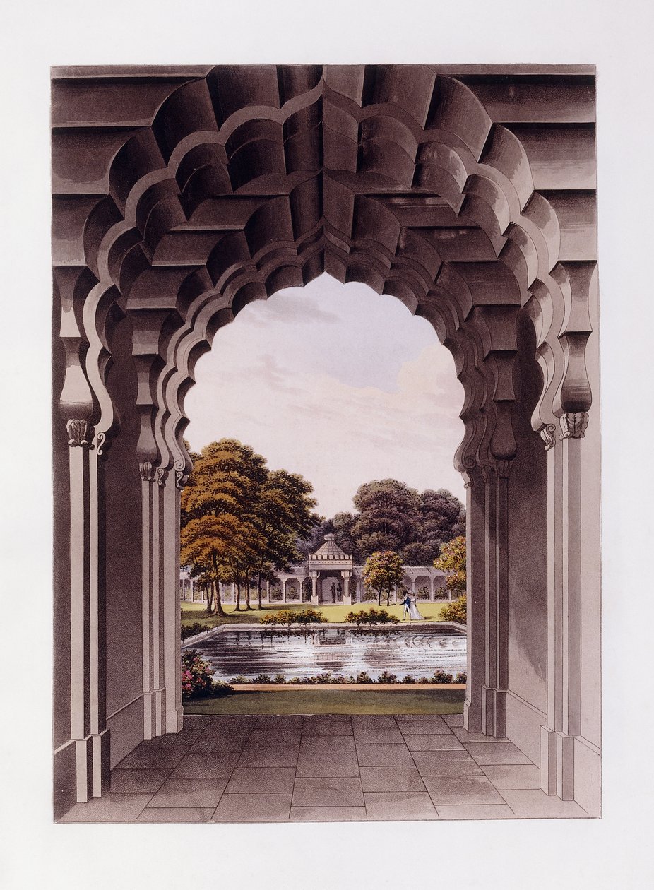 Bahçeli bir mimari tasarım by Humphry (after) Repton