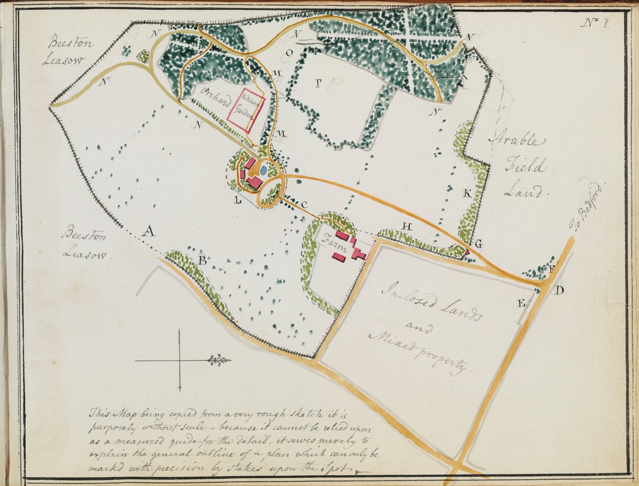 "Kırmızı Kitaplar"dan harita, "Bedfordshire