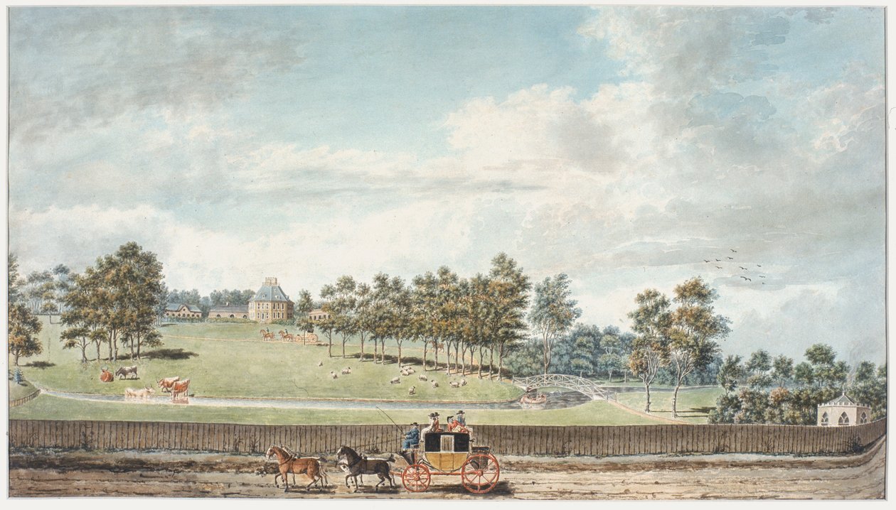 The Harwich Coach (dokuma kağıt üzerinde wc) by Humphry Repton