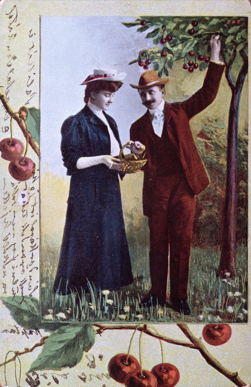 Kiraz toplayan çift, 1908 dolayları by Hungarian School