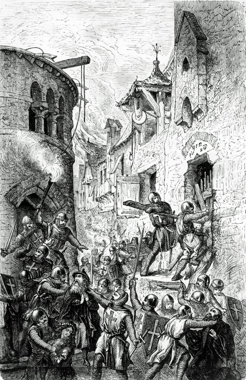 Antisemitizm ve Yahudilere Haçlılar Tarafından Zulüm, 1881 by Hungarian School