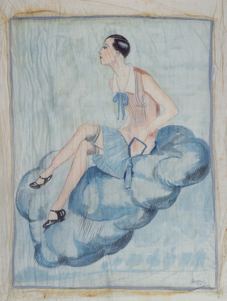 La Garconne, c. 1925-30 (boyalı ipek) by Hungarian School