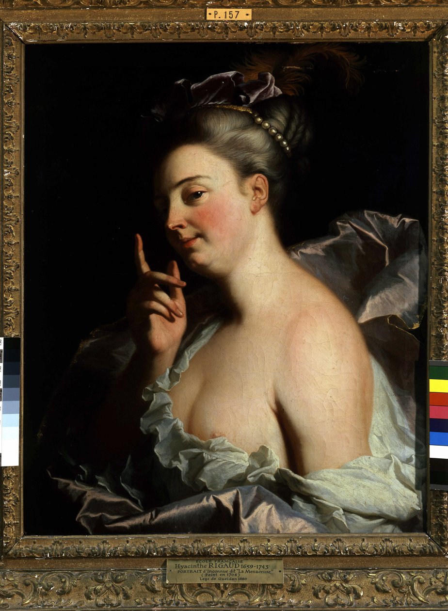 Bilinmeyen Bir “Tehdit” Portresi (tuval üzerine yağlı boya) by Hyacinthe Francois Rigaud