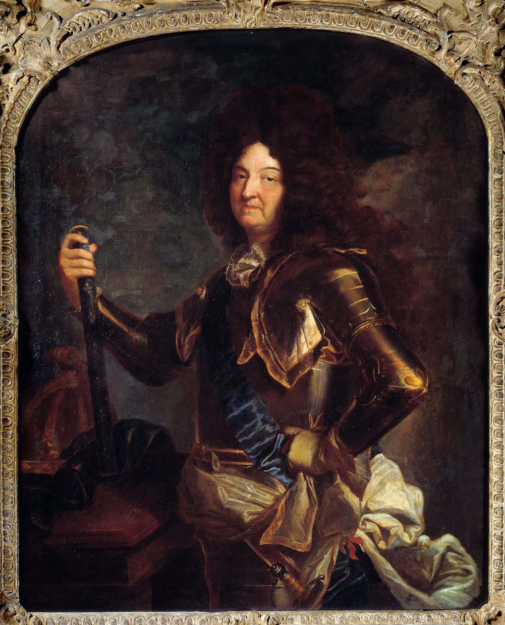 Fransa Kralı Louis XIV (1638-1715), Zırhlı Portresi Hyacinthe Rigaud (1659-1743) tarafından 18. yüzyıl Güneşi. 2,21x1,3 m by Hyacinthe Francois Rigaud