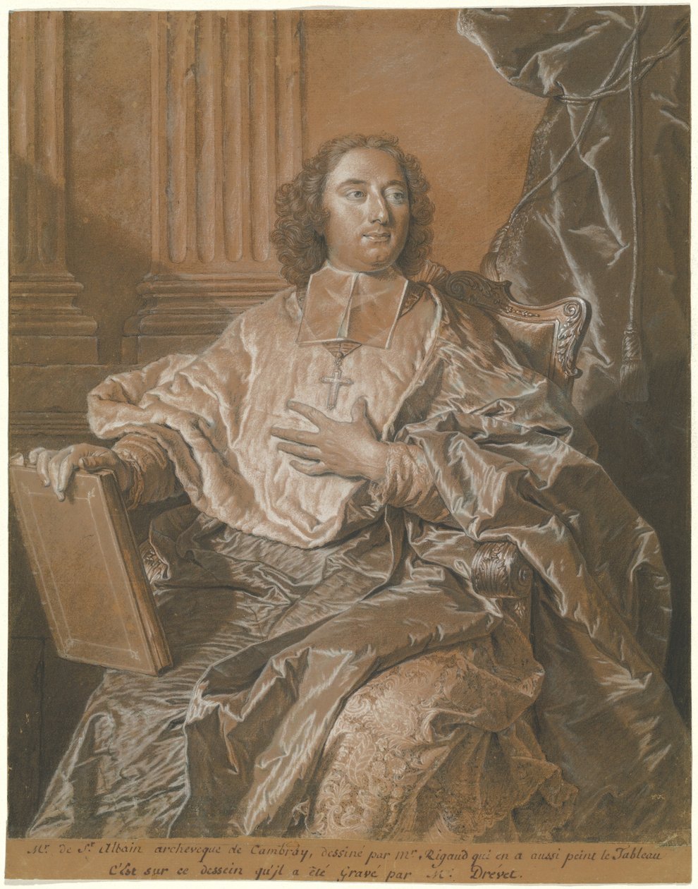 Monsenyör Charles de Saint-Albin, Cambrai Başpiskoposu by Hyacinthe Rigaud