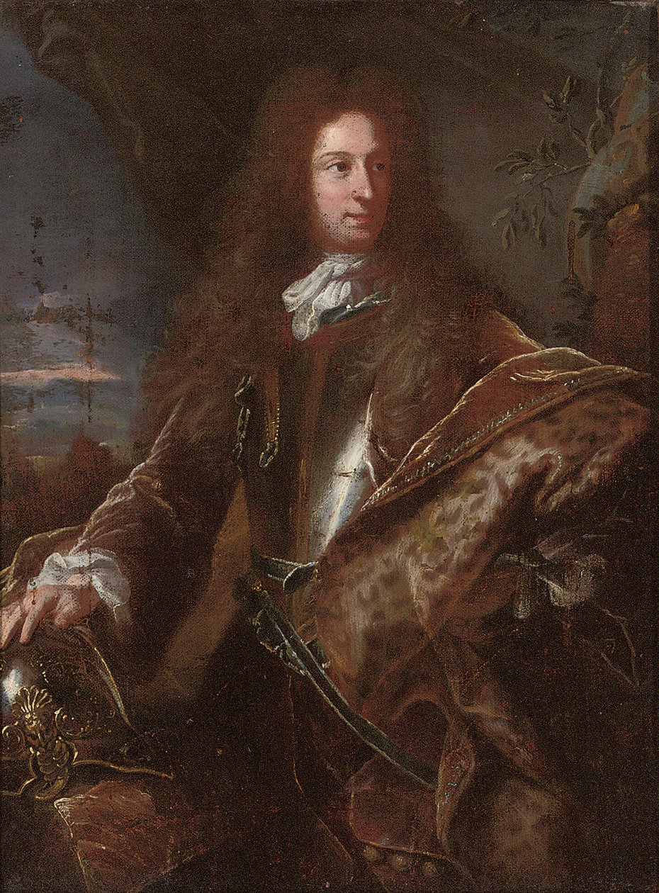Geleneksel olarak Marlborough Dükü John Churchill olarak tanımlanan bir beyefendinin portresi by Hyacinthe Francois Rigaud