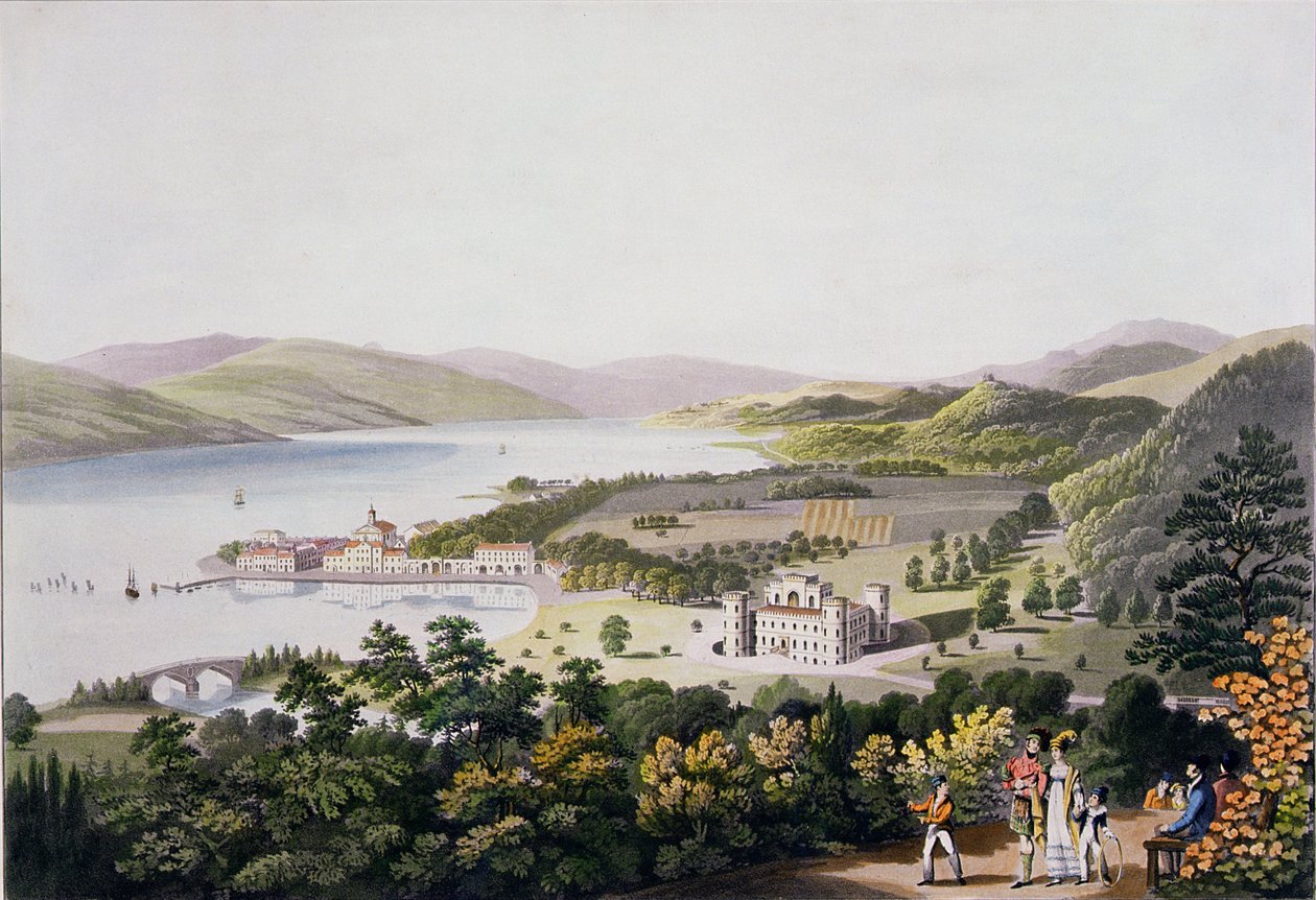 Inverary Kasabası, pub. Smith ve Elder tarafından, 1824 (aquatint) by I Clark