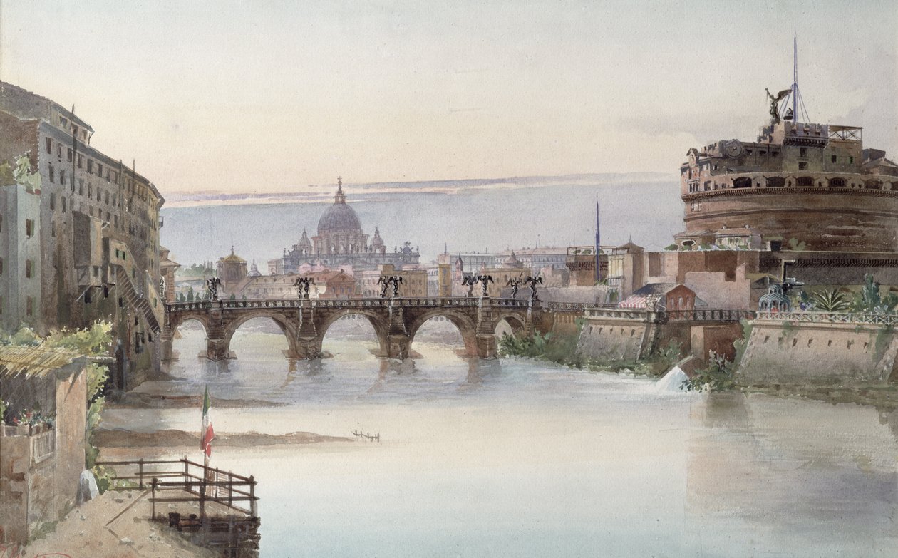 Roma manzarası, 1860 (wc) by I. Martin