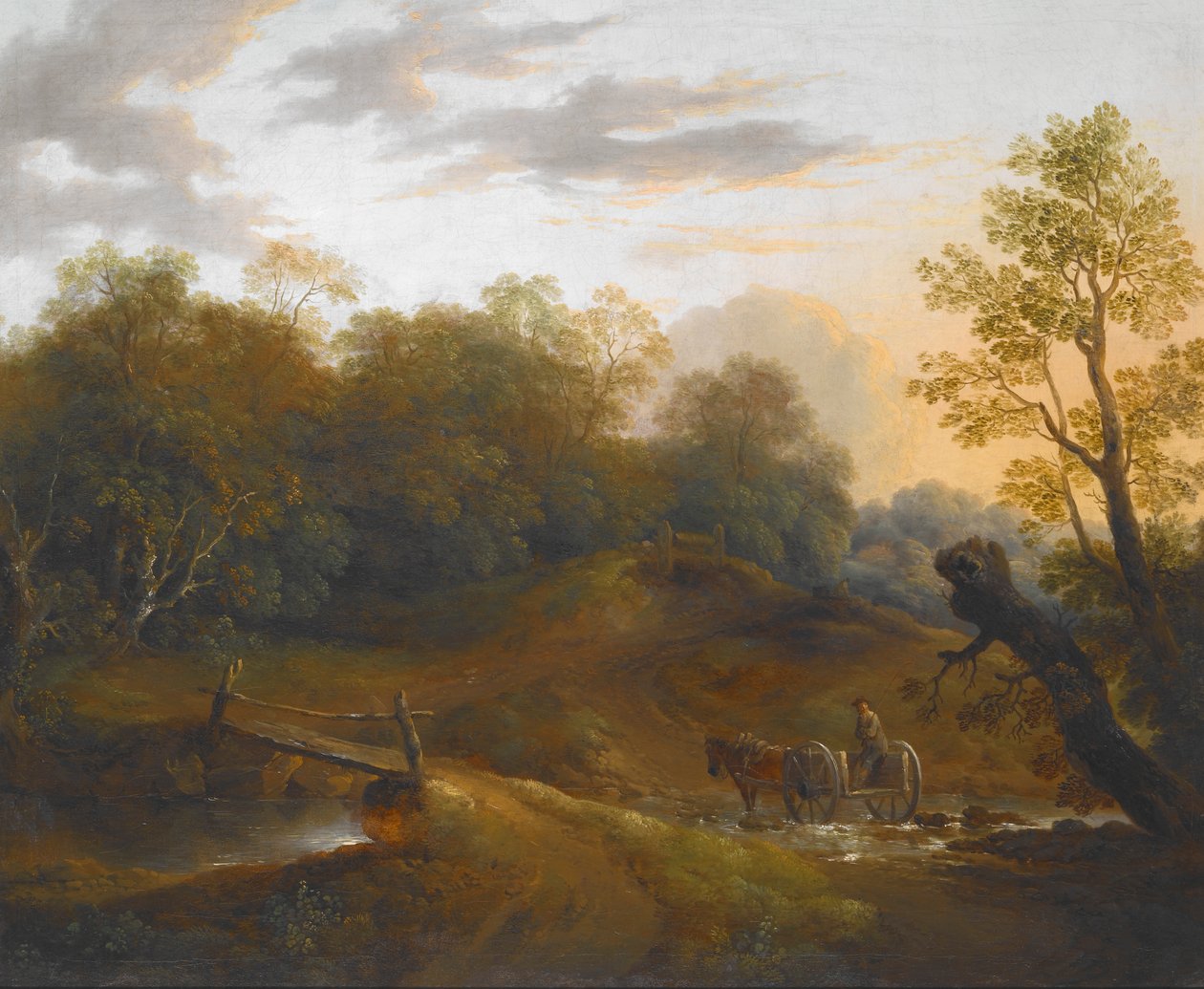 Ormanlık Dereyi Geçen Midilli Arabası by II Barker Benjamin