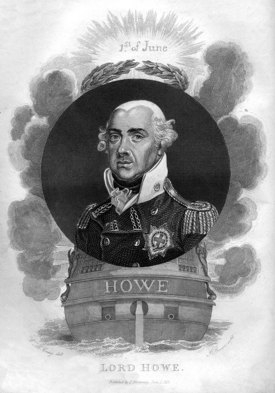 Amiral Richard Howe, 1 Earl Howe, 1726-1799, İngiliz amiral, 1816. by I. Brown