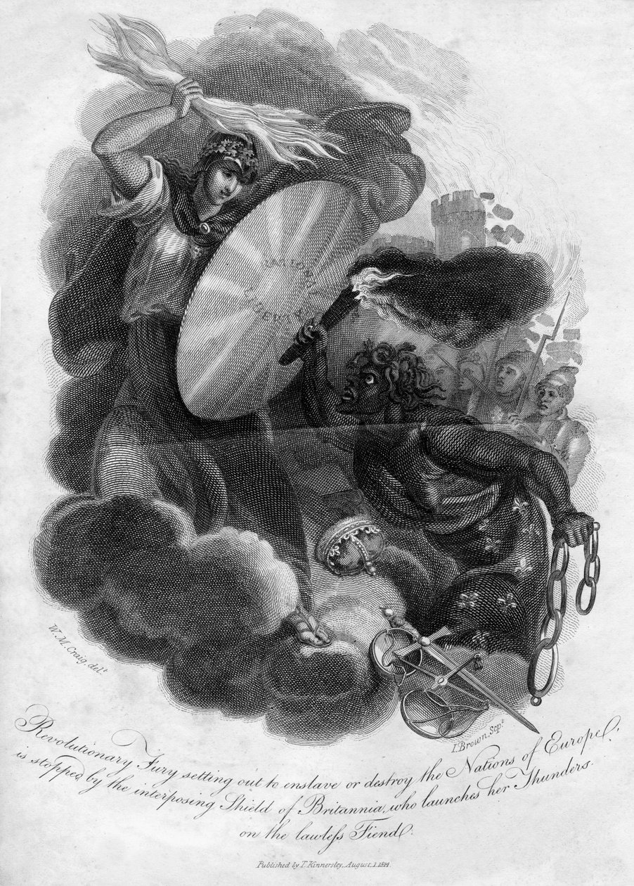 Avrupa uluslarını köleleştirmek veya yok etmek için yola çıkan devrimci öfke, 1816. by I. Brown