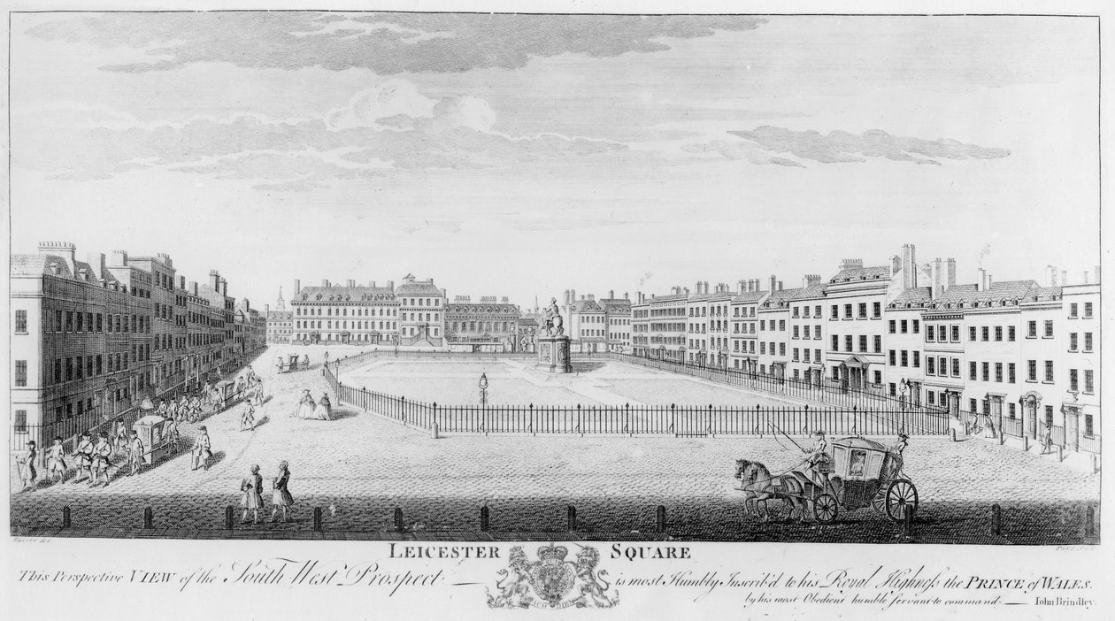 Leicester Meydanı, 1753 by I. after Maurer
