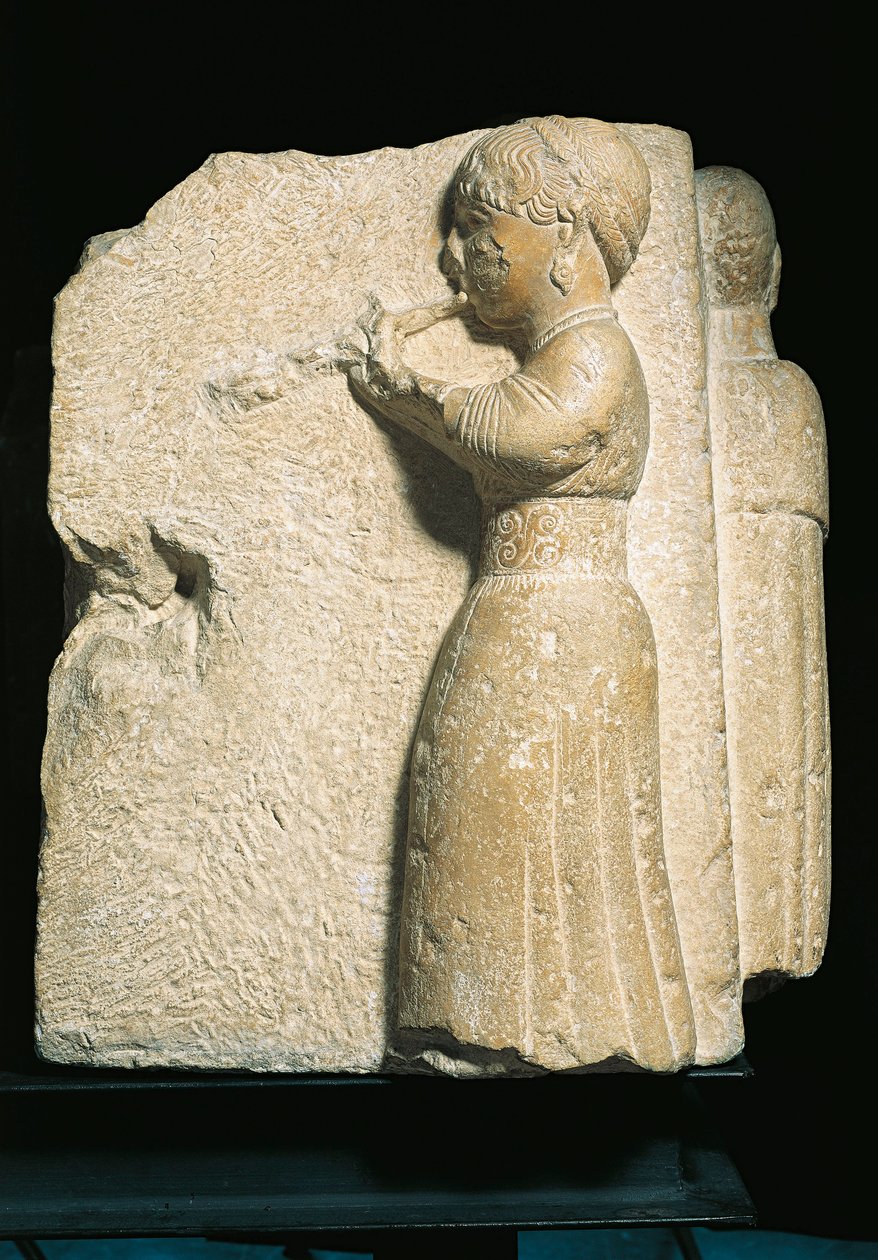 İspanya, Osuna (Urso), bir aulos oyuncusunu gösteren kısma by Iberian