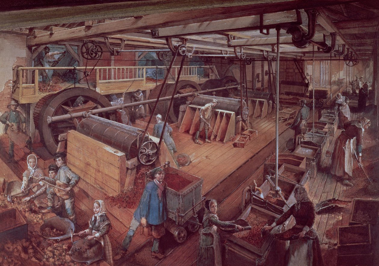 Blanzy madenlerinde Kömür Bilmecesi atölyesi, 1860 dolayları by Ignace Francois Bonhomme