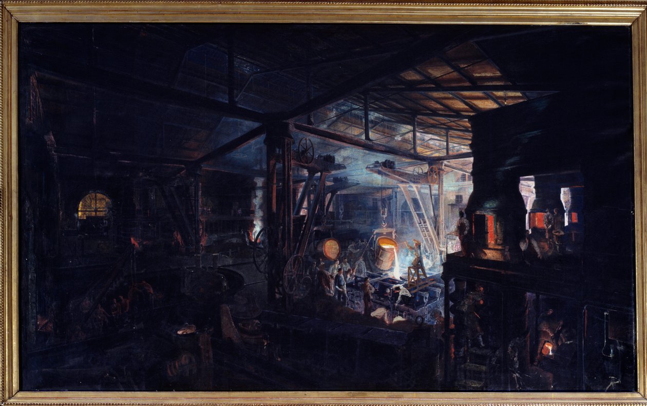 Pota ile dökme demir. Francois Bonhomme (1809 - 1881) tarafından yapılan tablo by Ignace Francois Bonhomme