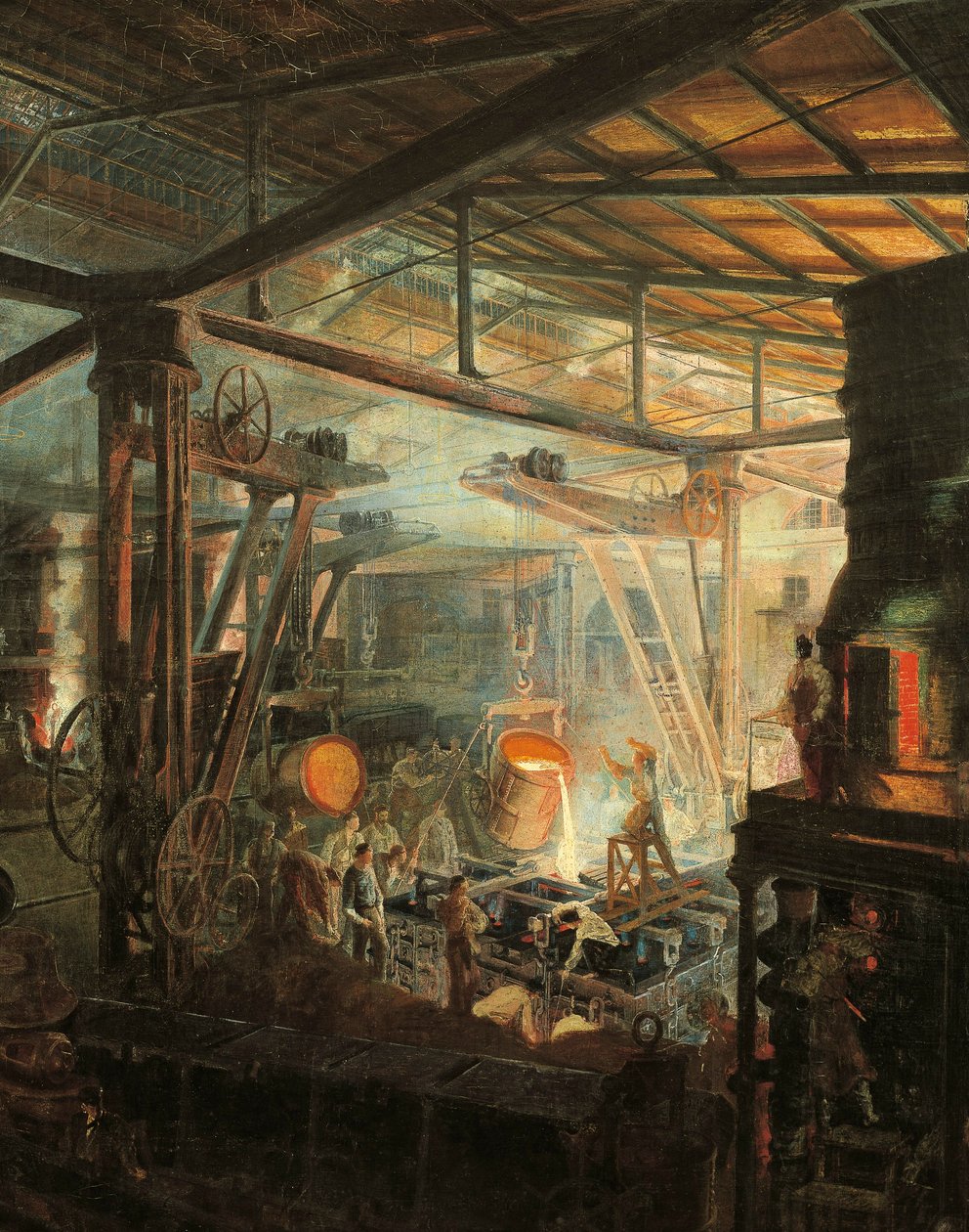 Fransa, The Foundry, yak. 1864 (tuval üzerine yağlı boya) by Ignace Francois Bonhomme