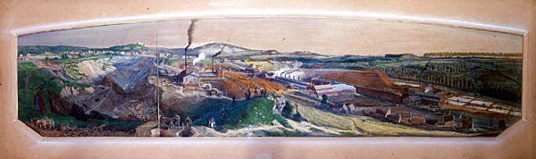 Blanzy kömür sahasında endüstriyel peyzaj, Saone-et-Loire by Ignace Francois Bonhomme
