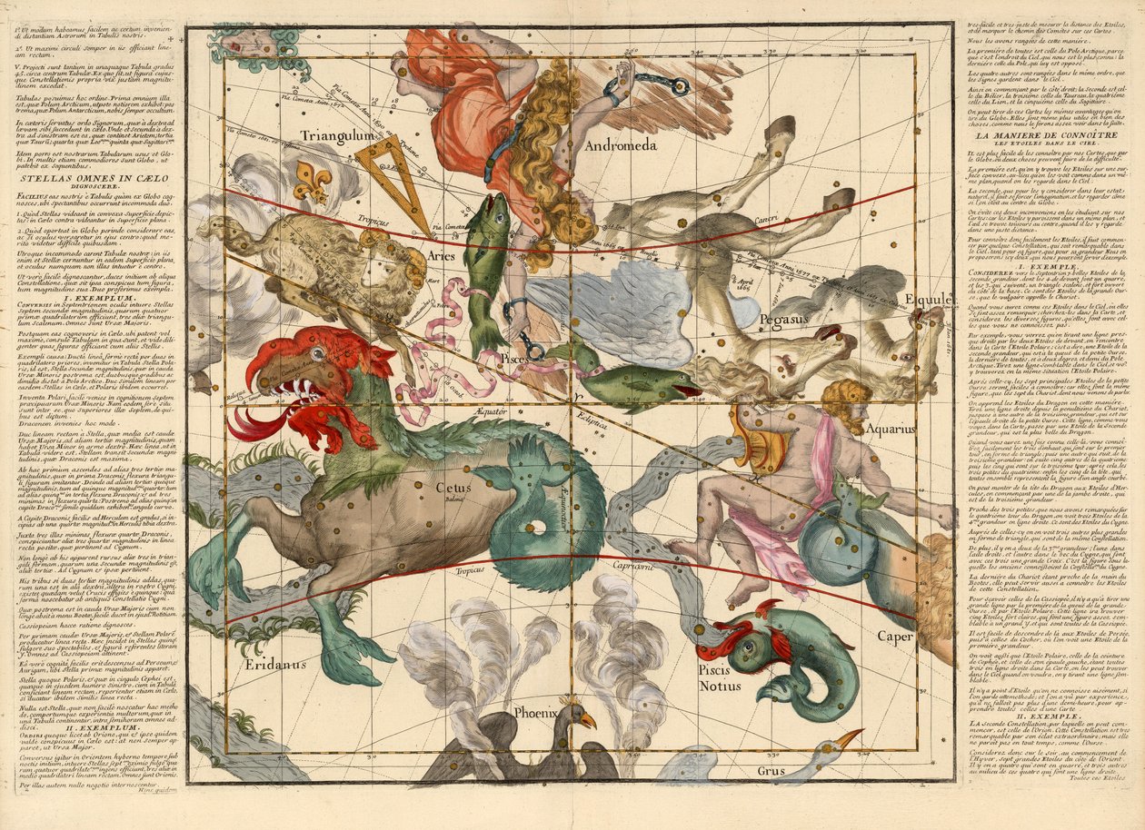 İlkbahar gündönümü 1674 (el renkli gravür) by Ignace Gaston Pardies