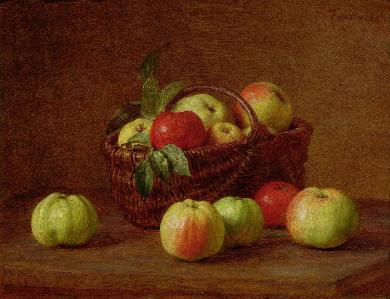 Sepette ve Masada Elmalar, 1888 by Ignace Henri Jean Fantin Latour