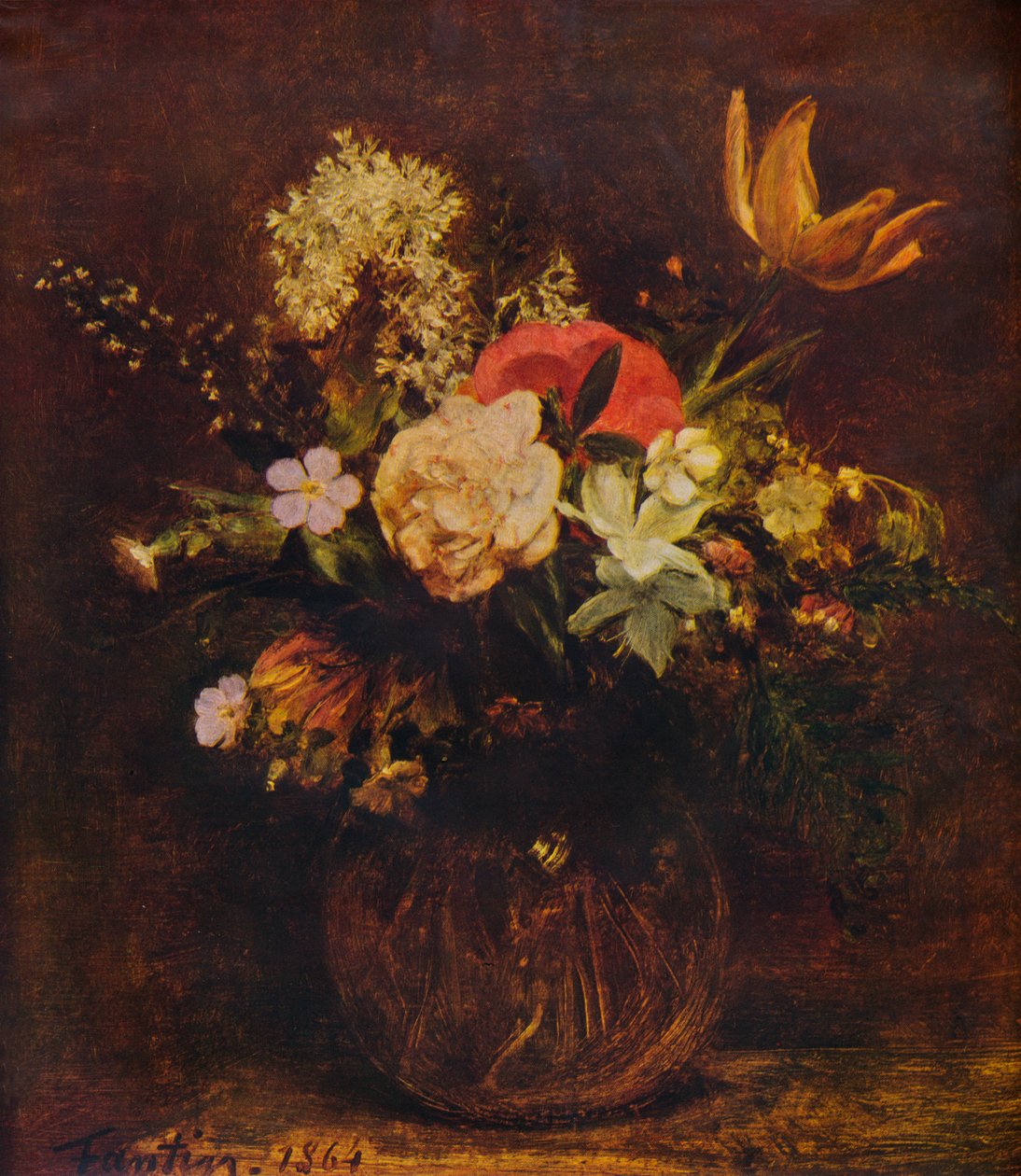 Çiçek Kasesi, 1864, 1935. by Ignace Henri Jean Fantin Latour