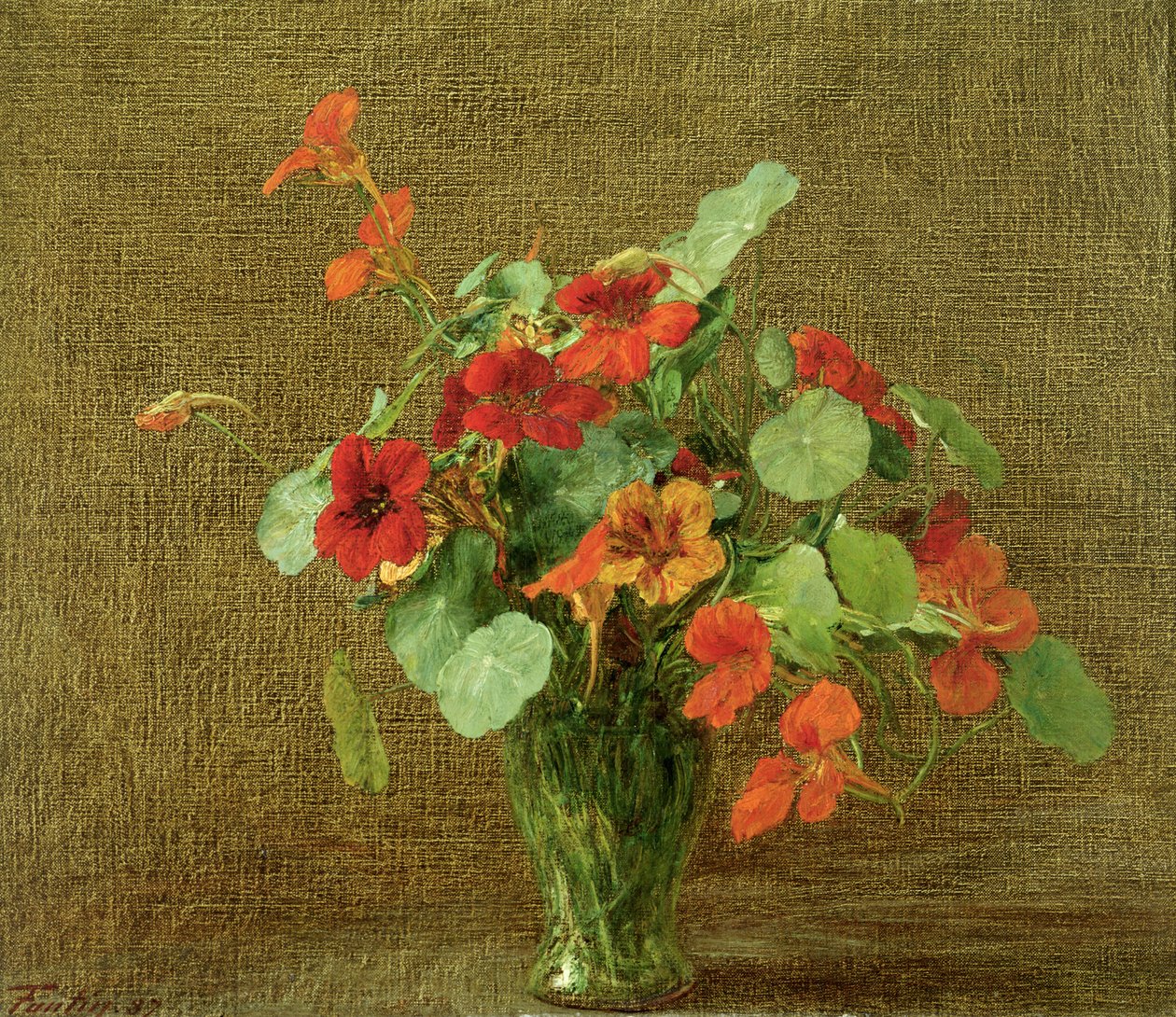 Kapucinler (Nasturtiumlar) by Ignace Henri Jean Fantin Latour