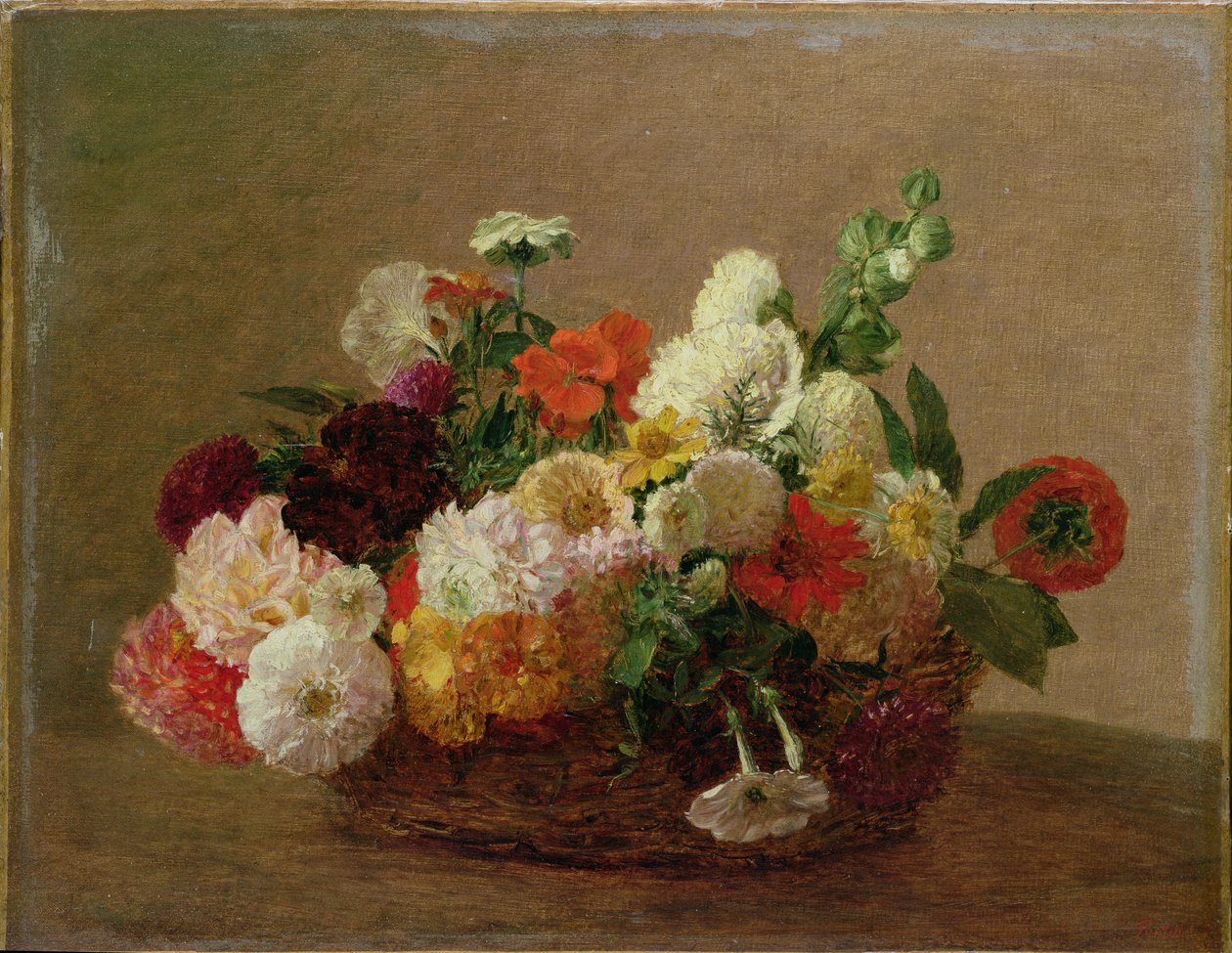 Çiçek Natürmort by Ignace Henri Jean Fantin Latour