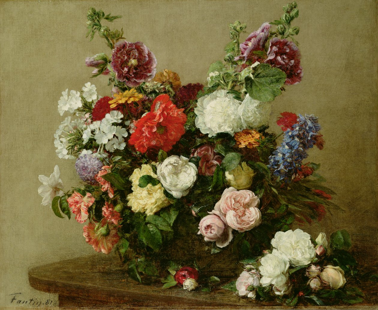 Fransız Gülleri ve Şakayıkları, 1881 by Ignace Henri Jean Fantin Latour