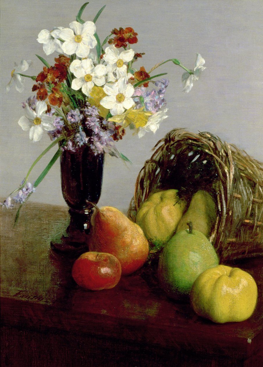 Meyveler ve Çiçekler, 1866 by Ignace Henri Jean Fantin Latour