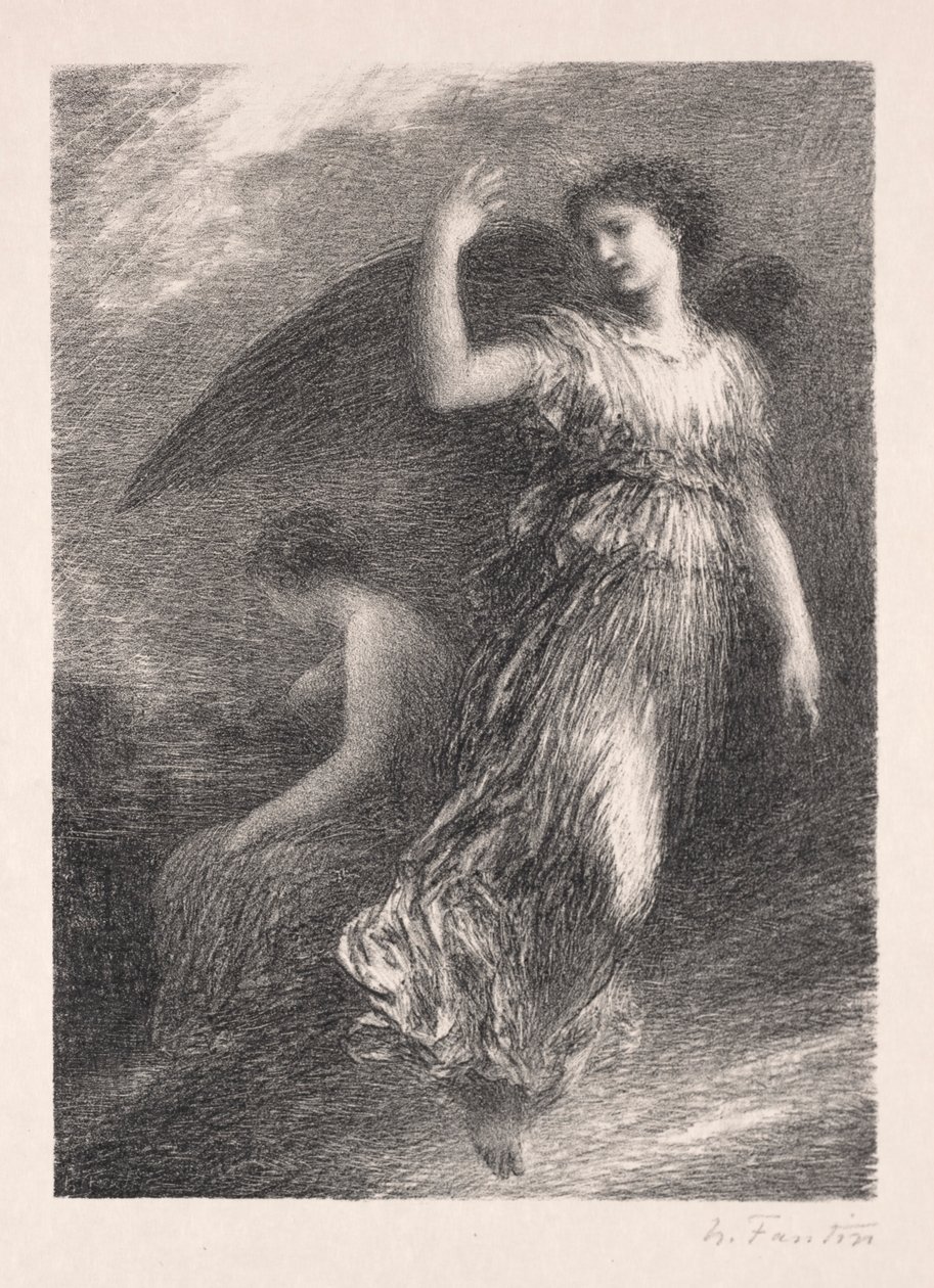 Cennet ve Peri - İlk Çıkış, 1901. by Ignace Henri Jean Fantin Latour