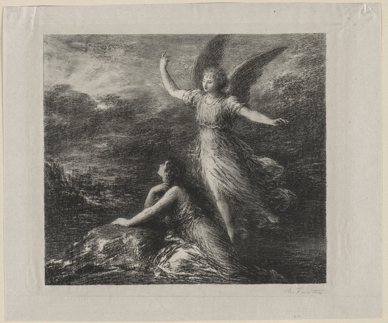 Cennet ve Peri, 1884. by Ignace Henri Jean Fantin Latour