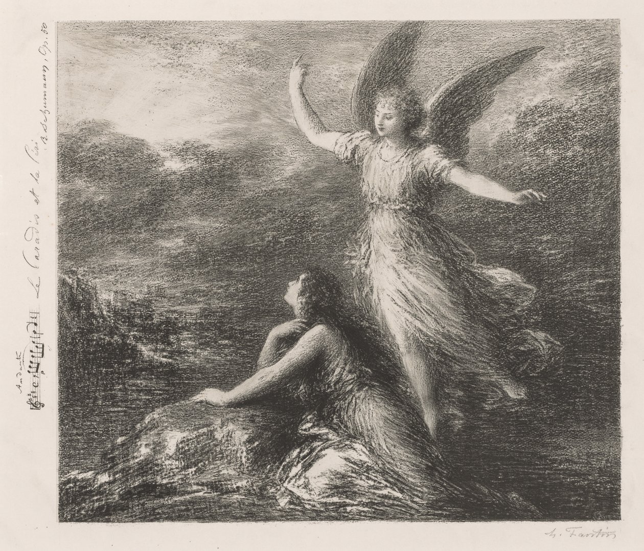 Cennet ve Peri. by Ignace Henri Jean Fantin Latour