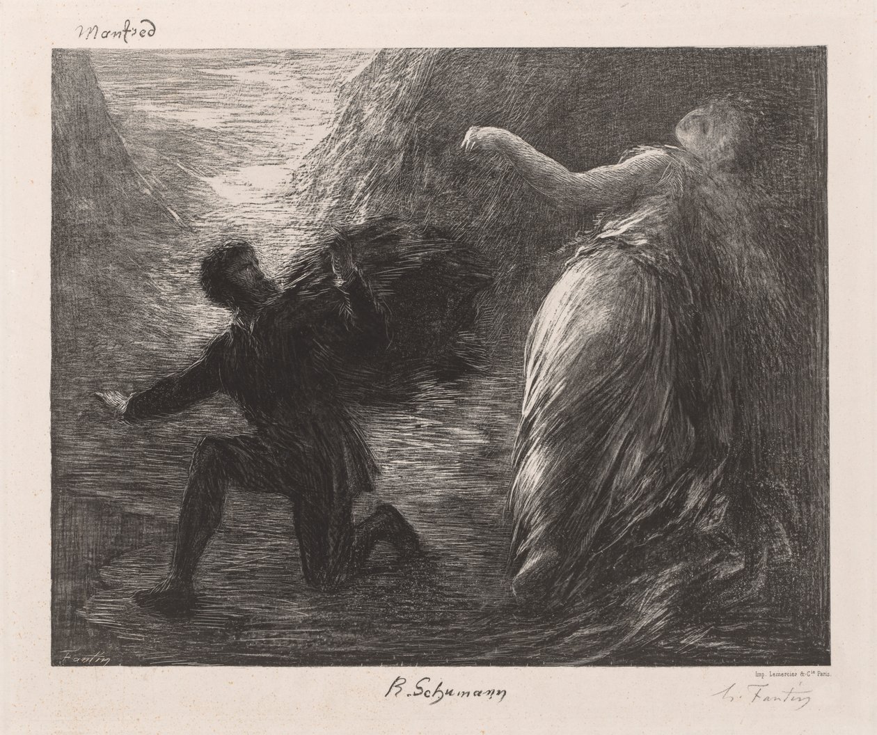 Manfred ve Astarté, 1879. by Ignace Henri Jean Fantin Latour